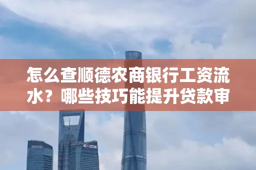 怎么查顺德农商银行工资流水?哪些技巧能提升贷款审核成功率?