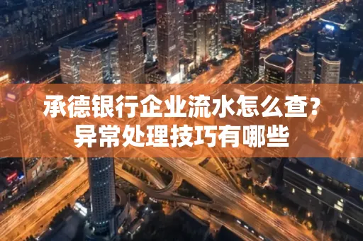 承德银行企业流水怎么查?异常处理技巧有哪些