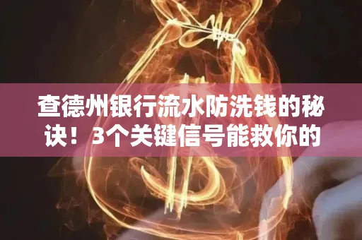 查德州银行流水防洗钱的秘诀!3个关键信号能救你的钱包(附实战技巧)