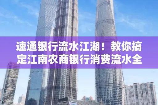 速通银行流水江湖!教你搞定江南农商银行消费流水全攻略+防坑指南